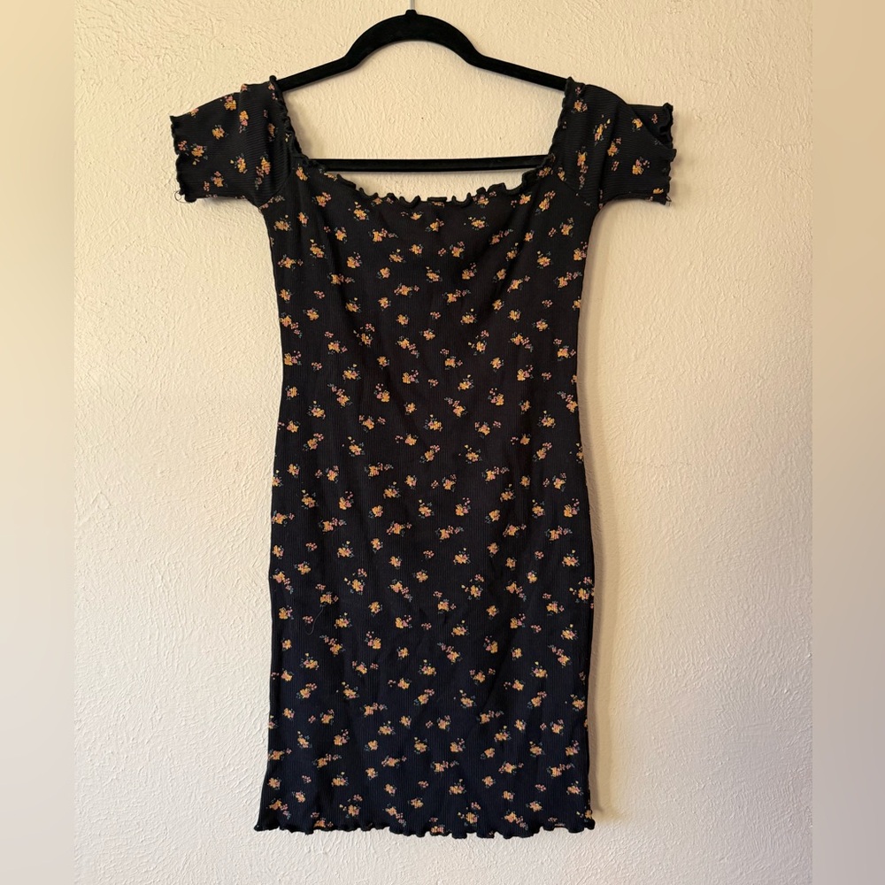 Heart Hips Black Floral Mini Dress